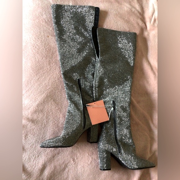SOLD🚫🆕 GIANNI BINI QUEEN -BEE RHINESTONE OVER THE KNEE BOOTS(Sz 6.5) - Picture 8 of 16
